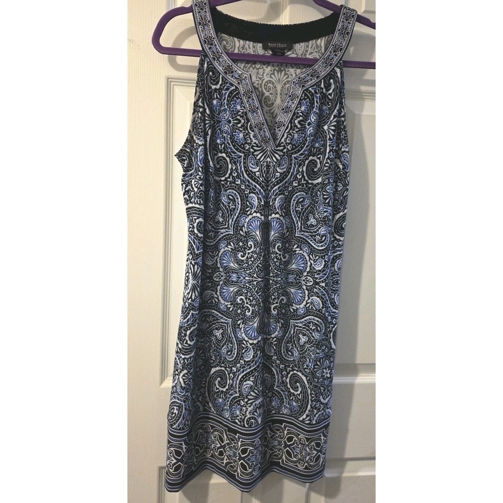 New $89 M Paisley Boho Print WHITE HOUSE BLACK MARKET Dress Sleeveless Pullover